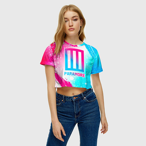 Женский топ Paramore neon gradient style / 3D-принт – фото 3