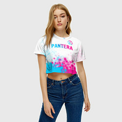 Футболка 3D укороченная женская Pantera neon gradient style посередине, цвет: 3D-принт — фото 2