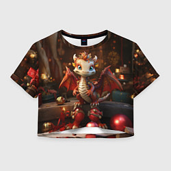 Женский топ Дракон с новогодними шариками