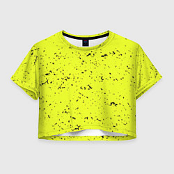 Футболка 3D укороченная женская Лимонная текстура, цвет: 3D-принт