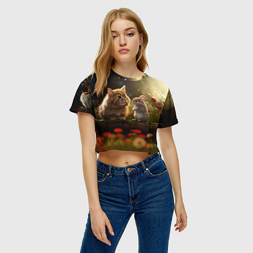 Женский топ Котик грызун / 3D-принт – фото 3