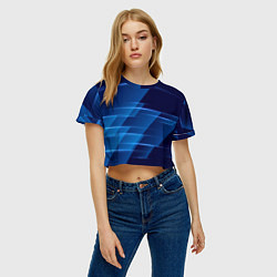 Футболка 3D укороченная женская Blue background, цвет: 3D-принт — фото 2