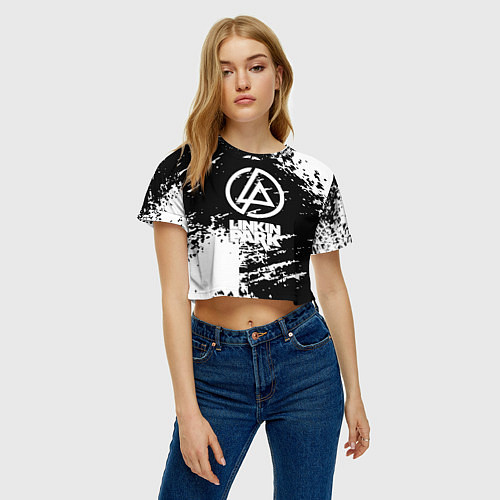 Женский топ Linkin park logo краски текстура / 3D-принт – фото 3