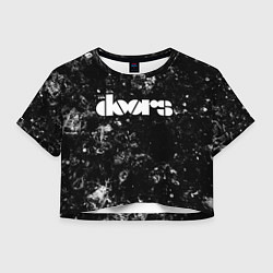 Футболка 3D укороченная женская The Doors black ice, цвет: 3D-принт