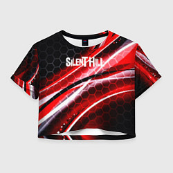 Футболка 3D укороченная женская Silent hill текстура, цвет: 3D-принт