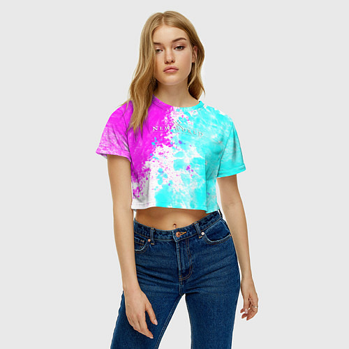 Женский топ New world неоновые краски / 3D-принт – фото 3