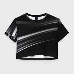 Футболка 3D укороченная женская Black abstract background, цвет: 3D-принт