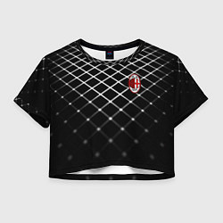 Футболка 3D укороченная женская Милан футбольный клуб, цвет: 3D-принт