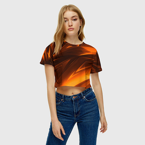 Женский топ Geometry stripes orange / 3D-принт – фото 3