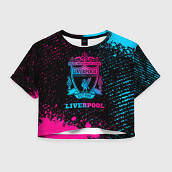 Футболка 3D укороченная женская Liverpool - neon gradient, цвет: 3D-принт