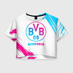 Футболка 3D укороченная женская Borussia neon gradient style, цвет: 3D-принт