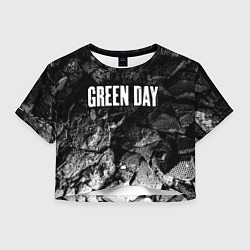 Футболка 3D укороченная женская Green Day black graphite, цвет: 3D-принт