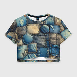 Женский топ Denim patchwork - ai art