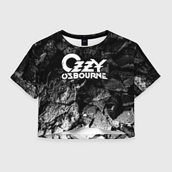 Футболка 3D укороченная женская Ozzy Osbourne black graphite, цвет: 3D-принт
