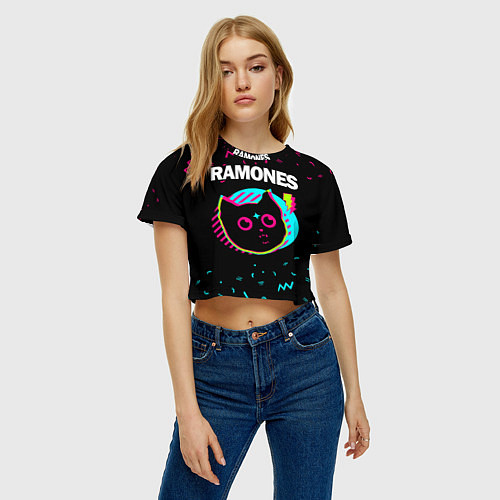Женский топ Ramones - rock star cat / 3D-принт – фото 3