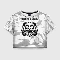 Женский топ Breaking Benjamin рок панда на светлом фоне