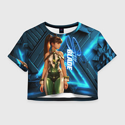 Футболка 3D укороченная женская Stellar Blade Eve неоновая абстракция, цвет: 3D-принт