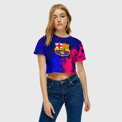 Женский топ Barcelona fc club gradient / 3D-принт – фото 3