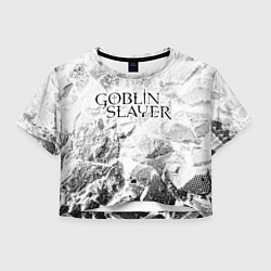 Футболка 3D укороченная женская Goblin Slayer white graphite, цвет: 3D-принт