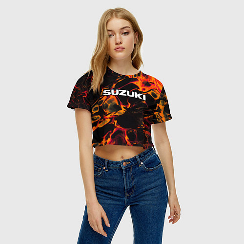 Женский топ Suzuki red lava / 3D-принт – фото 3