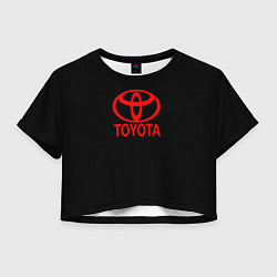 Футболка 3D укороченная женская Toyota red logo, цвет: 3D-принт