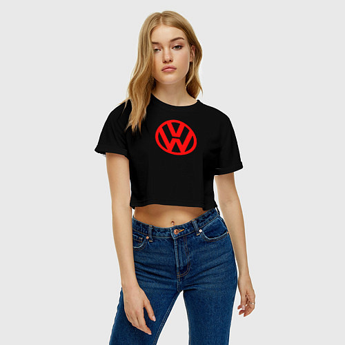 Женский топ Volkswagen red logo / 3D-принт – фото 3