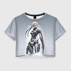Футболка 3D укороченная женская Barbie - cyber warrior, цвет: 3D-принт