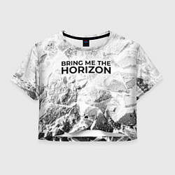 Футболка 3D укороченная женская Bring Me the Horizon white graphite, цвет: 3D-принт