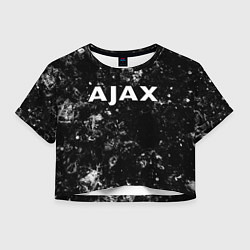 Футболка 3D укороченная женская Ajax black ice, цвет: 3D-принт