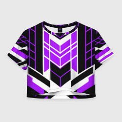 Женский топ Purple and black stripes on a white background