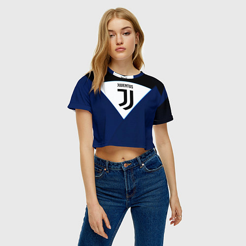 Женский топ Juventus sport geometry color / 3D-принт – фото 3