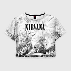 Футболка 3D укороченная женская Nirvana white graphite, цвет: 3D-принт