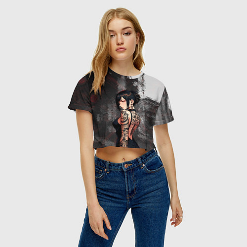 Женский топ Татуированная брюнетка / 3D-принт – фото 3