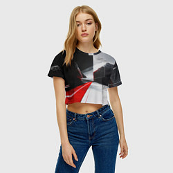Футболка 3D укороченная женская Футуристичный пейзаж в стиле авангард, цвет: 3D-принт — фото 2