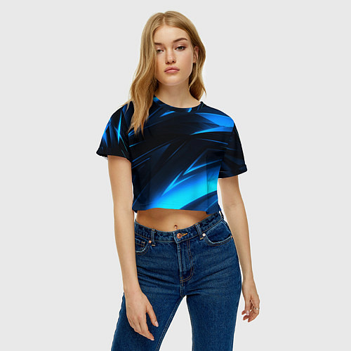 Женский топ Грани неоновые текстура / 3D-принт – фото 3