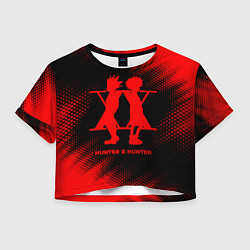 Футболка 3D укороченная женская Hunter x Hunter - red gradient, цвет: 3D-принт