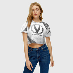 Футболка 3D укороченная женская Changan - white gradient, цвет: 3D-принт — фото 2