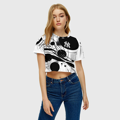Женский топ New York Yankees baseball team - abstraction / 3D-принт – фото 3
