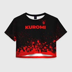 Футболка 3D укороченная женская Kuromi - red gradient посередине, цвет: 3D-принт