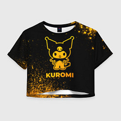 Футболка 3D укороченная женская Kuromi - gold gradient, цвет: 3D-принт