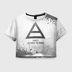 Футболка 3D укороченная женская Thirty Seconds to Mars - white gradient, цвет: 3D-принт