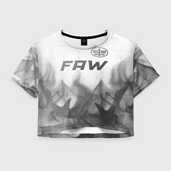 Футболка 3D укороченная женская FAW - white gradient посередине, цвет: 3D-принт