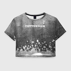 Футболка 3D укороченная женская Tottenham - grey gradient посередине, цвет: 3D-принт