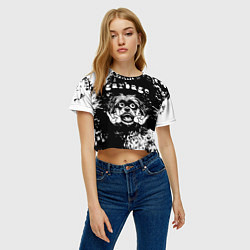 Футболка 3D укороченная женская Garbage рок пес, цвет: 3D-принт — фото 2