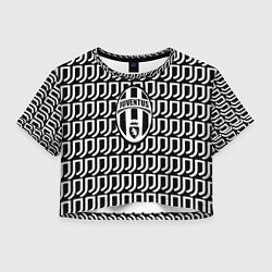 Футболка 3D укороченная женская Juventus fc pattern, цвет: 3D-принт