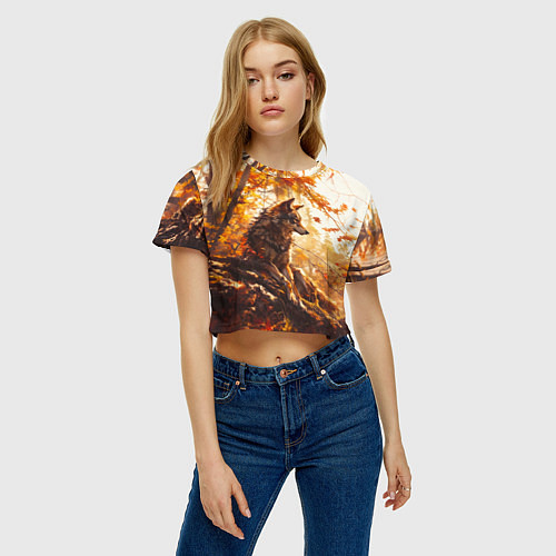 Женский топ Волк на привале / 3D-принт – фото 3