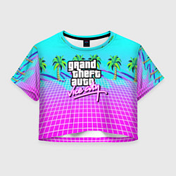 Футболка 3D укороченная женская Vice city tropic collection, цвет: 3D-принт