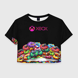 Футболка 3D укороченная женская Xbox пончики, цвет: 3D-принт