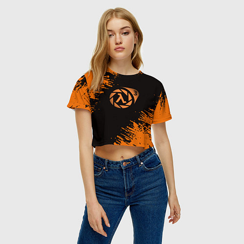 Женский топ Half life 3 краски оранжевые / 3D-принт – фото 3