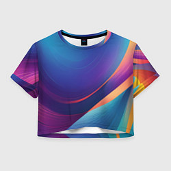 Футболка 3D укороченная женская Красивый градиент абстракция, цвет: 3D-принт